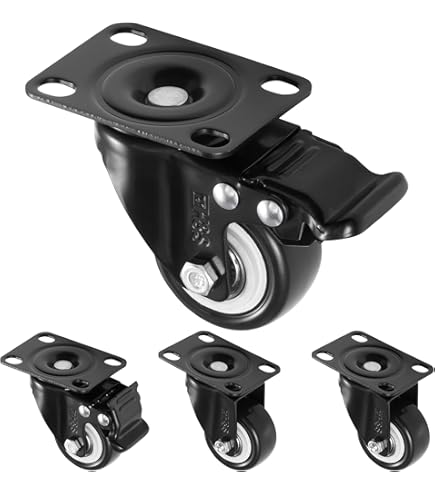 Heavy Duty 50mm Grey Solid 360 Degree Swivel Rubber Castor 4x UnBraked - View #7