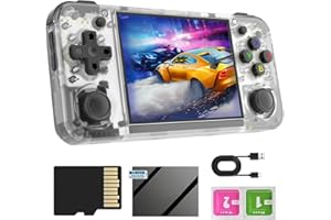 S_WAY RG35XX H Handheld Game Console, 64+128G Card 10000+ Games, RG35XXH with Linux OS Support 5G WiFi BT 4.2, 3.5-inch IPS Screen, Retro Game Console Handheld Emulator Console