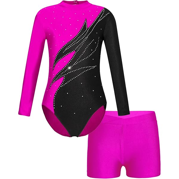 AIEOE Leotard mouwloos gymnastiekpak met broek, glanzend