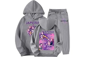 GENERIC K-Pop Demon Hunters Huntri/X Survêtement Fille Huntrix Tenue Mira Zoey Rumi Ensemble 2 Pièces Vintage Y2K Hoodie Pantalon et Haut Sweats à Capuche Jogging Vêtements Imprimés Sportswear 2025