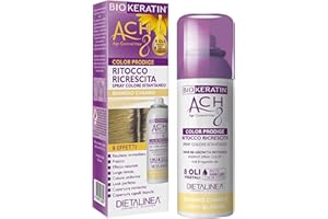 Dietalinea® Biokeratin Ritocco Ricrescita Capelli | Spray Colore per Capelli BIONDO CHIARO | Copertura Temporanea dei Capelli Bianchi | Non Macchia | 75ml
