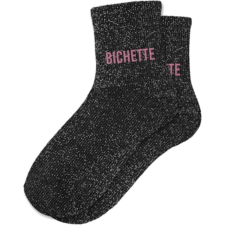 Chaussettes à Paillettes SOCKS SYMBOL 'Ma Vie' - Dépareillées, Taille 36-42, Look Stylé Et Pailleté - 3