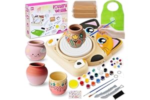 Insnug Pottery Wheel for Kids - Pottery Arts and Crafts for Kids Ages 8-12 with 3 Pack Painting Kit Air Dry Clay Art Supplies Toys for Girls Boy Christmas Birthday Gift for 6+ Christmas Gifts