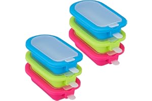 Relaxdays isformar set om 6, silikon, grön/blå/rosa | formar för isklubbor, BPA-fria, popsicle-formar, vattenisformar