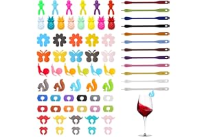 30 Pezzi Segna Bicchieri In Silicone - Identificatori Per Calici, Riutilizzabili, 3 Stili Diversi