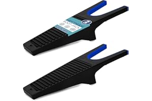 HEFTMAN Boot Jack for Wellington Boots - Pack of 2 Robust Boot Jack, Sturdy Plastic Boot Horn - Boot Jacks with Shoe Scraper for Removing Mud (Black/Blue), Black/blue