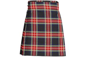 The Scotland Kilt Company Scottish Tartan Wedding 5 Yard Acrylic Kilt - Black Stewart - Smart Casual, Adjustable Buckle, Durable Comfortable Fit Kilt