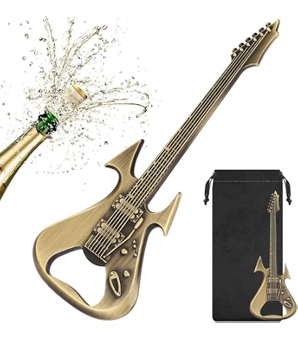 Stock 50 Pezzi Portachiavi Con Apribottiglia A Forma Di Chitarra – Gadget In Alluminio Per Musicisti - 2