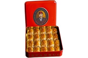 Hafiz Mustafa 1864 Istanbul Baklava Pastry Box - Baked Baklava Dessert Snacks Made from Fresh Phyllo Dough Sheets, Pistachio, Hazelnut, Walnut - Turkish Sweets Tray Gift Ideas for Birthday, Christmas
