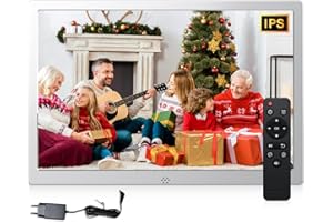 GSITUK 12 Zoll Digitaler Bilderrahmen Metall Silber - HD 1280x800 - USB/SD-Karte - Netzbetrieb (Adapter inkl.)