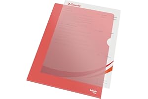 ‎ESSELTE Esselte Sichthüllen-Set Standard Plus, 100 Stück, A4 Format, Rot mit matter Oberfläche, 0,115 mm PP-Folie, 54834