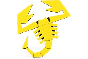 Ricreo Logo Scorpione Accessorio Compatibile con Abarth 500/595/695, Badge per Diffusore Posteriore, Stemma per Fiat Griglia, Emblema Distintivo, Accessori Tuning per Decorazione (Giallo)