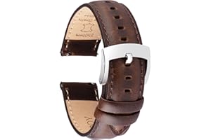 OTTOODY Bracelet de Montre en Cuir Libération Rapide 18mm 19mm 20mm 21mm 22mm, Élégant Bande Bracelet de Montre de Remplacement en Cuir de Grain Supérieur pour Homme Femme, Montre et Montre Connectée