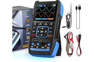 Kethvoz Digital Oscilloscope 2 Channel mit Auto Kalibrierung, 3 in 1 Oszilloskop 9999 Zählungen Handheld Multimeter Signalgenerator 10MHz Bandbreite 50MSa/s Abtastrate for DC/AC Spannung Strom Test