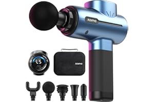 RENPHO Pistola de Masaje Muscular, Massage Gun Pistola Masajeador Muscular Deep Tissue, Silencioso Massage Gun Profesional y Carga Tipo-C, para Relajación de Masaje Muscular, Azul