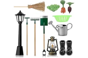 ‎CTDMJ 12 pièces D'Accessoires Jardin Miniature, Accessoires Jardin Maison Poupée, Jardinage Miniature Outils, Mini Ornement Jardin, Miniature Outils Accessoires pour Outils Jardin Maison Poupées