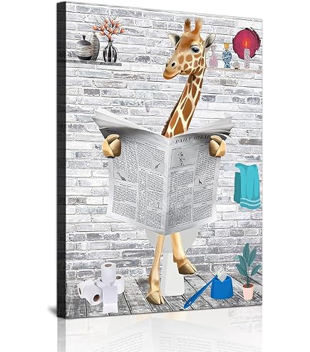Tableau Humour 'Je Déteste Mon Travail' - Brosse à Dents Et Papier Toilette - 50x70 Cm