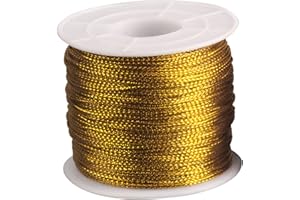CODKU 100M Twine String, Gold Thread String Twine Twist Ties, Silver Metallic String Christmas String for Polyester String Jewelry Cord, Bauble String for DIY Craft String Hanging Christmas Ornaments