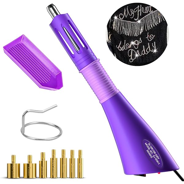 Applicateur De Strass Hot Fix - Kit Avec 7 Embouts, Préchauffage Rapide, Pour Vêtements, Chaussures DIY