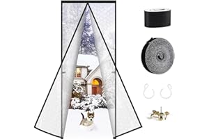 SWAWIS 80x200cm Cortina Térmica Magnética para Puertas in EVA Material, Resistente al Frío y Aislante Térmico Impermeable y Cortavientos, con Velcro, para Balcón Cocina Dormitorio(Patrón Cubo de Agua)