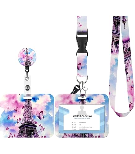 Porte-badge Coulissant Avec Cordon - Pochette De Protection ABS Pour Cartes D'identité, Badge Professionnel | 10x8 Cm - 4