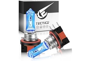 TECTICO H15 12V 15/55W Bombilla Halógena 5000K Blanco Cálido +130% Ultra Brillante Haz Alto/Bajo Luz Faros DRL Antiniebla Reemplazo Lámpara de Coche, 2 piezas