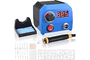 Trsaow Wood Pyrography Kit, LCD Pyrography Machine 60W (Adjustable Temperature from 0-700°C), Complete Wood Burner Set with 1 Pens and 23 Pyrography Wire Tips