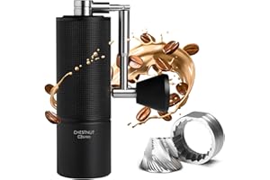 TIMEMORE macina caffè manuale in acciaio inox Macinatrice conica Burr macinacaffè, capacità di regolazione interna regolabile 20g per Versare sopra il caffè della pressa francese Castagna C3 PRO Nero