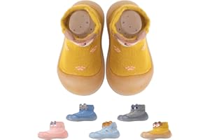 AISPRTS Zapatos de Calcetines Bebé Zapatos Primeros Pasos Antideslizantes Unisex, Lindos Calcetines de Niño de Dibujos Animados con Suela
