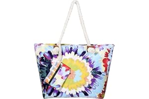 DonDon Bolso de playa grande impermeable con cremallera bolso de hombro