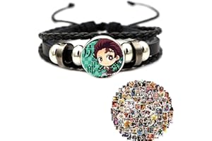 Zaky Anime Jewelry Sticker Set Tanjiro Kamado Braccialetto Intrecciato Braccialetto Cosplay Demon Slayer kimetsu no Yaiba Regalo 51 pz