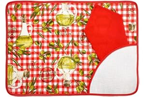 MAGIE DI CASA Tovaglietta Americana da ricamare Primavera - Set Tovaglietta e Tovagliolo (OLIO ROSSO)