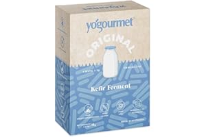 ‎YOGOURMET Yogourmet - Starterkultur Kefir (6 Beutel = 6 Liter) - Machen Sie Milchkefir zu Hause - Natürlich, Glutenfrei, Koscher, Halal