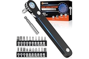 NEWFATION Ratchet Screwdriver Set Mens Gifts-Right Angle Screwdriver Christmas Gifts Pocket Screw Bit Set Low Profile Pocket Screwdriver for Tight Space Cool Gadgets Gifts for Men Him Husband Dad
