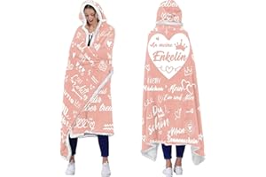 ACCZ Geschenk für Enkelin, Tragbare Decke mit ärmeln Geschenk für Enkelin von Oma Opa, Geburtstagsgeschenke für Enkelin, 18 Geburtstag Mädchen, Weihnachten Abschluss-Geschenk für Enkelin
