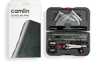 Camlin Scholar Pro Geometry Box - 12-Piece Set Premium Geometry Box Kit for School kids Ideal for Learning and Precision Pack of 1