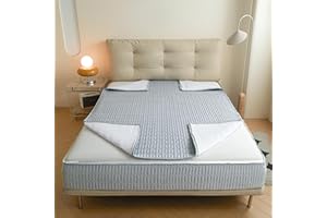 LJQAIZYL Matratzenüberzug 90x200 mit Reißverschluss Anpassbare Matratzenschoner Encasing Spannbetttuch Weiche Matratzenhülle Fünf Seiten Gesteppt Spannbettlaken überzug Topper für Matratzen (150x190+10cm,Blue