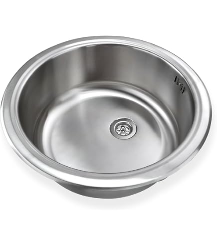 Runde Edelstahl-Küchenspüle 30 Cm – Mini-Spüle Mit Abfluss, Unterbau- Oder Einbau-Montage