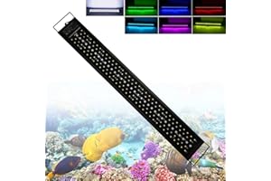 SOLIKU Luz LED Acuario con Temporizador y Soporte Ajustable 40W 75cm RGB Lámpara de Espectro Completo para 75-105cm Acuario, 6000-10000K Regulable Lámpara para Acuario