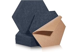 PAAUZOENG Insonorizacion Acustica Pared hexagonales autoadhesivos 12 piezas I Aislamiento acústico de alta densidad para paredes techos madera y puertas - Placas Aislamiento Acustico, 30x26x0,9cm，gris oscuro