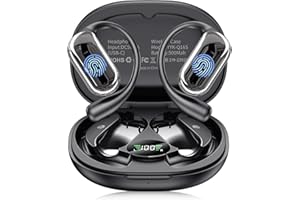 EUQQ Open Ear Headphones - 5.4 Bluetooth Earphones for Running, Ultra Comfort Sport Open Ear Buds, Stereo Sound Earbuds Wireless, IP7, 50H Playtime