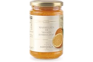 Agrisicilia Marmellata di Arancia di Ribera D.O.P.,agrumi di alta qualità e lavorazione artigianale vasetto da 360 Grammi ottima per colazione e merenda