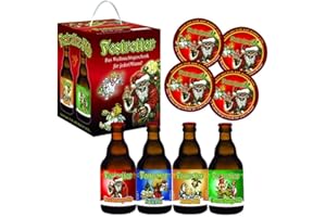 ‎BIERUNDMEHR Weihnachts Festretter Bier im 4er Würfel mit Sammler-Bierdeckel Bierundmehr