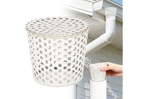 AN-WATTY Rejilla Desague Ducha Jardin, Tapa Desague Terraza, Canalones Y Bajantes, Canalones Pvc Para Lluvia Tejado, Sumidero Terraza, Protector de Canalon de Acero Inoxidable, Para Filtrar Hojas (75-90mm)