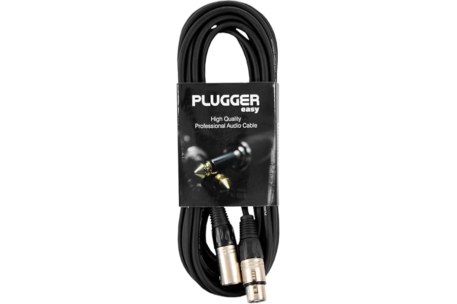Plugger Câble XLR femelle 3b/mâle 3b 6 m Noir