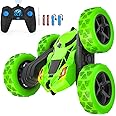 cosone Remote Control Cars, RC Cars Stunt Car 2.4GHZ Remote Car Toys for Boys, 4WD Off Road Stunt Car Double Sided 360° Rotating, Gifts for 6+ Years Old (Green)
