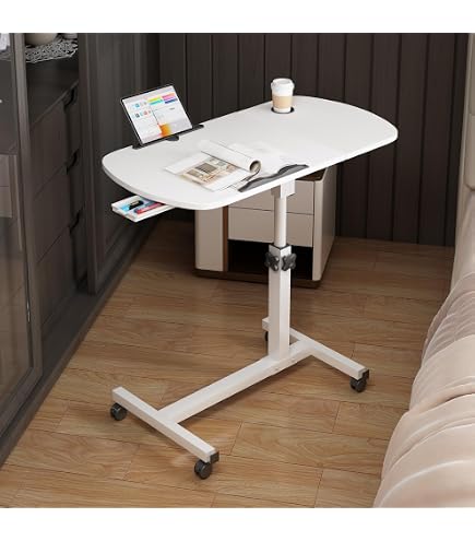 bureau d'ordinateur réglable en hauteur sur roulettes,bureau