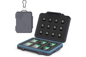 Yottamaster Custodia per schede di memoria SD/TF, con moschettone e etichetta per indici, 24 slot per 6 schede SD/18 TF, impermeabile, antiurto, antipolvere [B7-2]