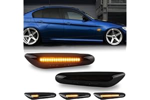 OZ-LAMPE LED Dynamic Side Indicator, 2Pcs Car Turn Signal Light Bulbs Canbus Error Free Side Repeater Marker Blinker Compatible for BMW E90 E91 E60 E61 E46 E36 E81 E82 E87 E88 E92 E93 E84 E83 E53