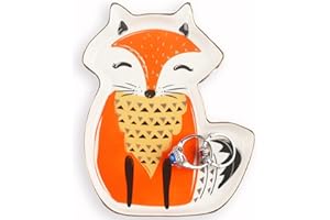 Aspegiffu Fox Gifts for Women, Fox Jewellery Dish Holder, Ceramic Trinket Dish Ring Tray, Funny Fox Gifts for Women, Mum, Friend, Grandma, Auntie Birthday Christmas Valentines Mother's Day